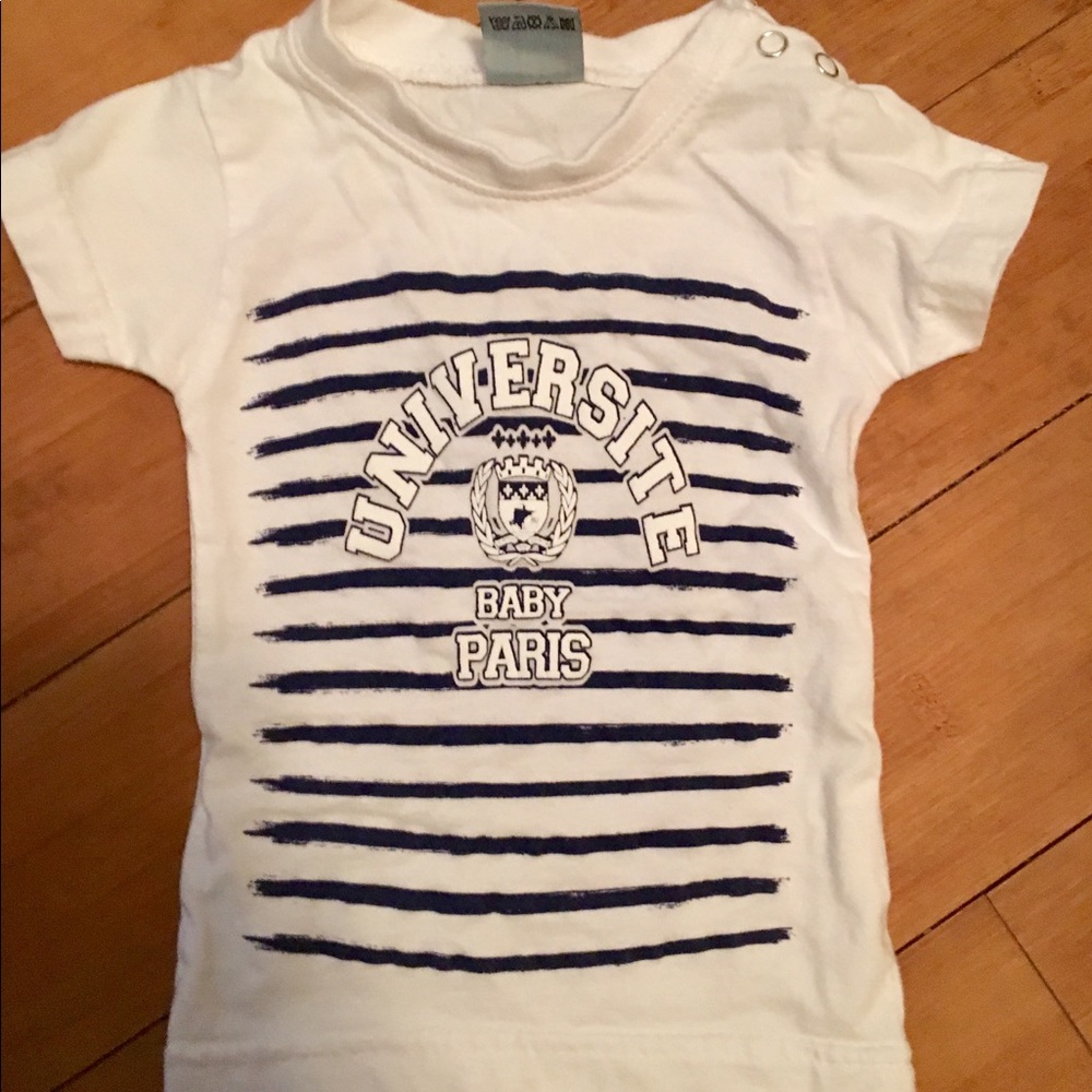 University of Paris tee T-shirt 0-3months baby